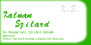 kalman szilard business card